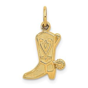 Million Charms 14k Yellow Gold Cowboy Boot Charm